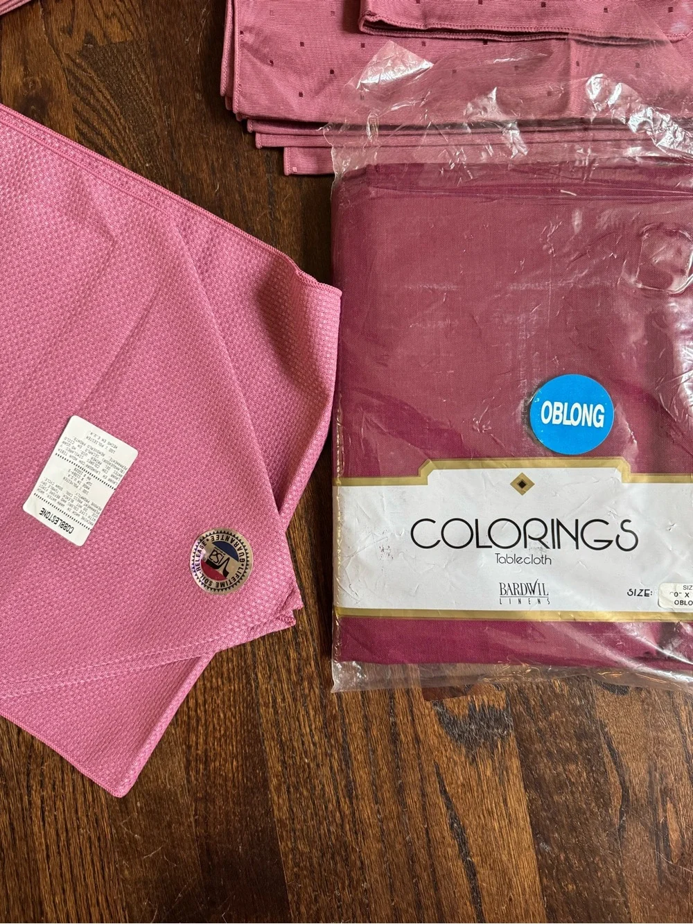 New Lot Maroon Table Linens 102”X60” Tablecloth, Runner, 8 Placemats, 16 Napkin